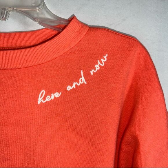 Old Navy Orange Here and Now Cropped Sweatshirt 0474 - Picture 3 of 6